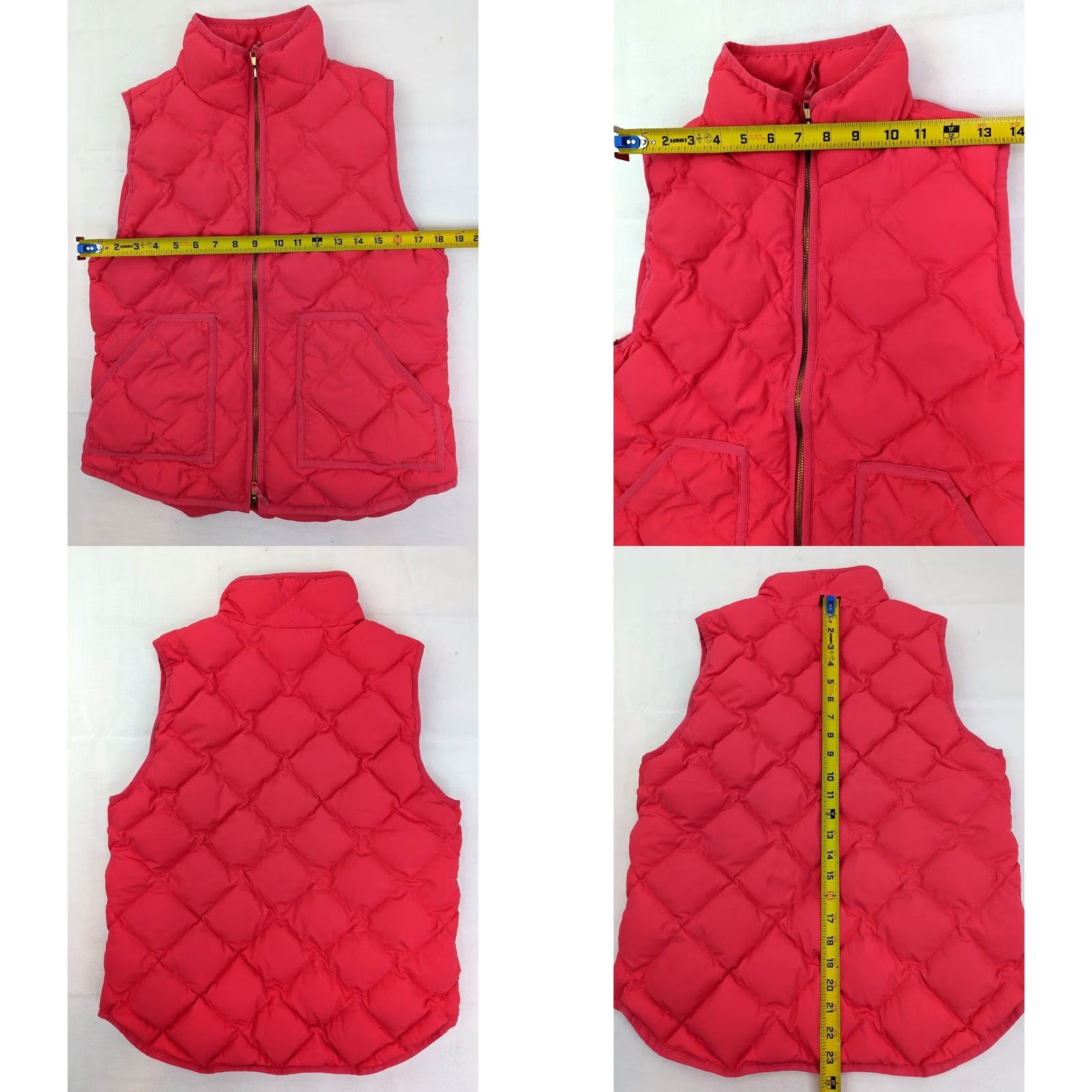 J.Crew J. Crew Down Insulated Puffer Vest Women M Pink Quilted Zip Sleeveless Vest Spring Fall Winter Pattern Solid Vintage: No Size M / US 6-8 / IT 42-44 - 8 Thumbnail