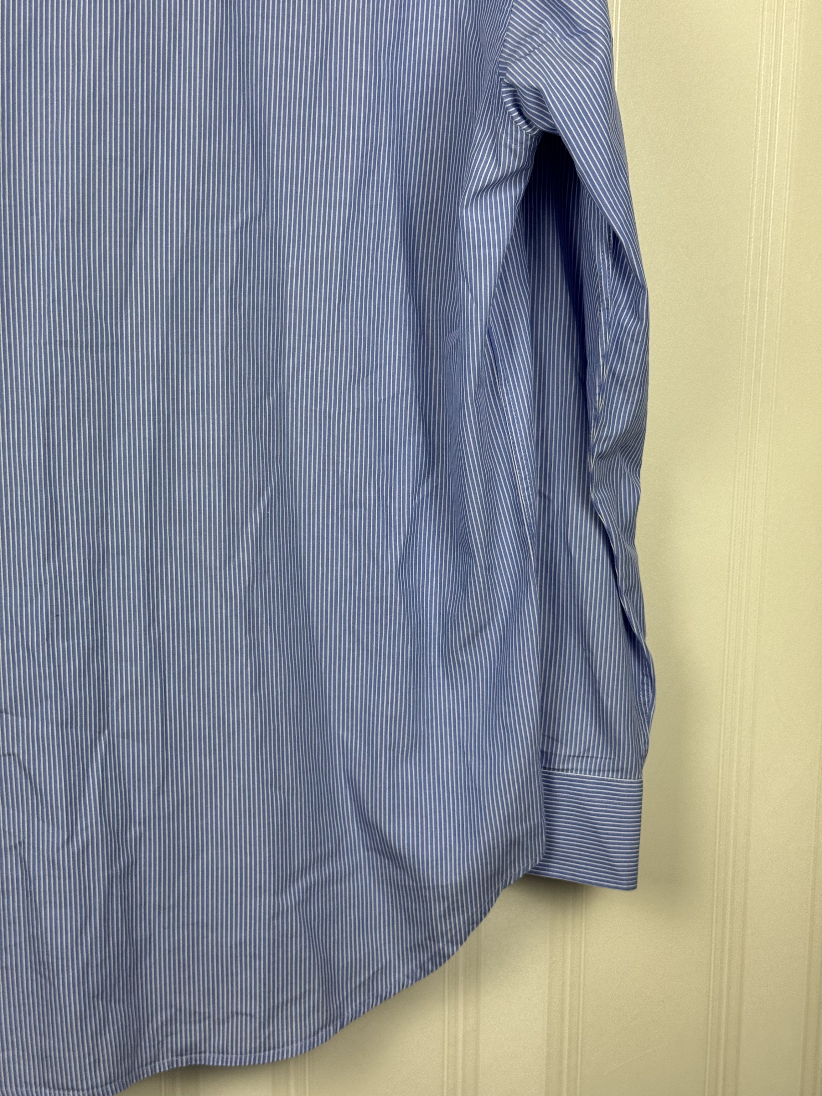 Boggi Boggi Milano Blue Striped Shirt Size 42 100% Cotton Size US XS / EU 42 / 0 - 14 Thumbnail