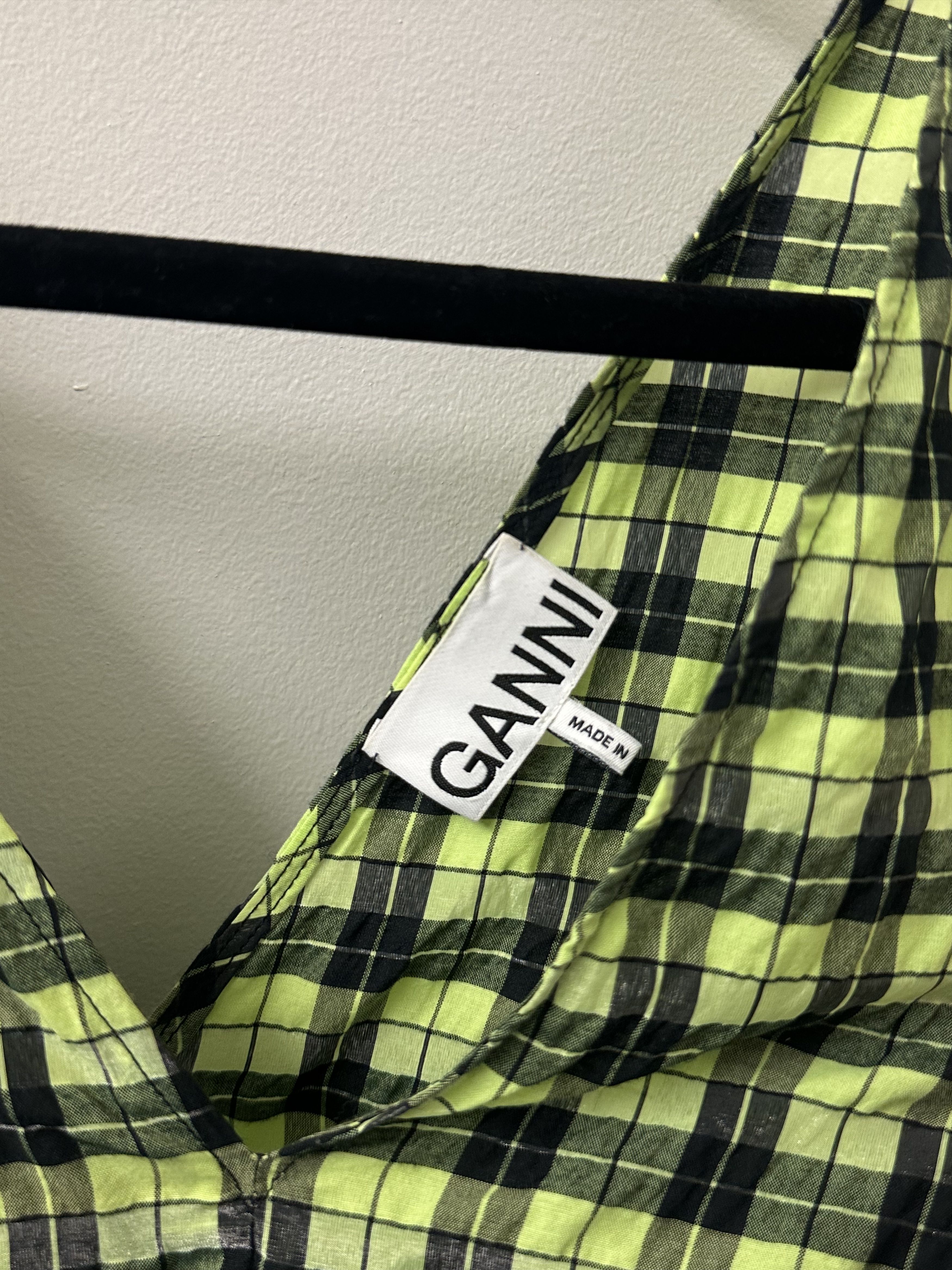 Ganni Ganni Plaid Print Cute Mini Dress Size XXS / US 00 / IT 34 - 5 Thumbnail