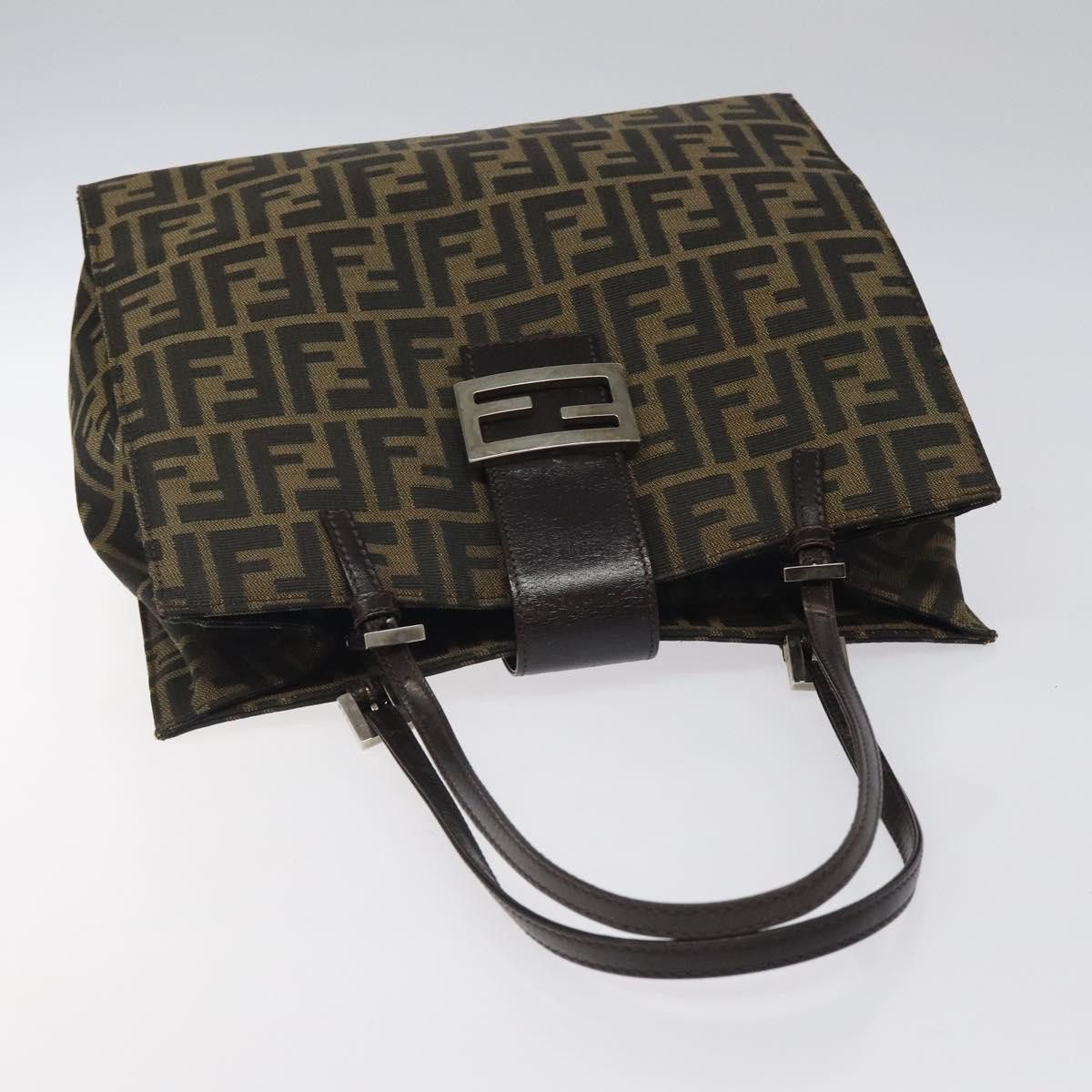 Fendi FENDI Zucca Canvas Mamma Baguette Tote Bag Black Brown Size ONE SIZE - 6 Thumbnail