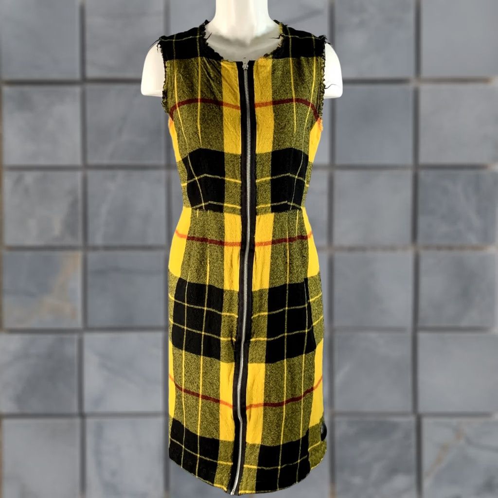 Comme des Garcons Girl COMME des GARCONS Yellow Black Plaid Zip Up Dress M Women Size M / US 6-8 / IT 42-44 - 1 Thumbnail