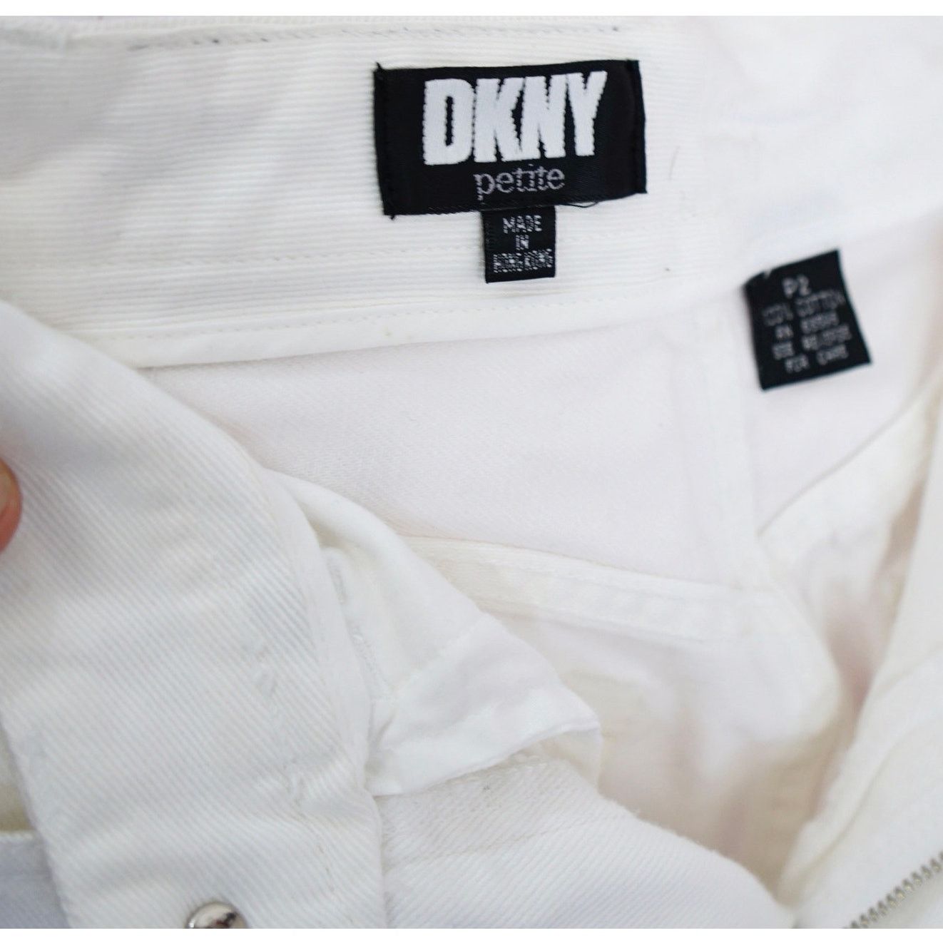 DKNY × Vintage Vintage 90's DKNY White Denim Jeans Women's 22" Size 22" - 4 Thumbnail