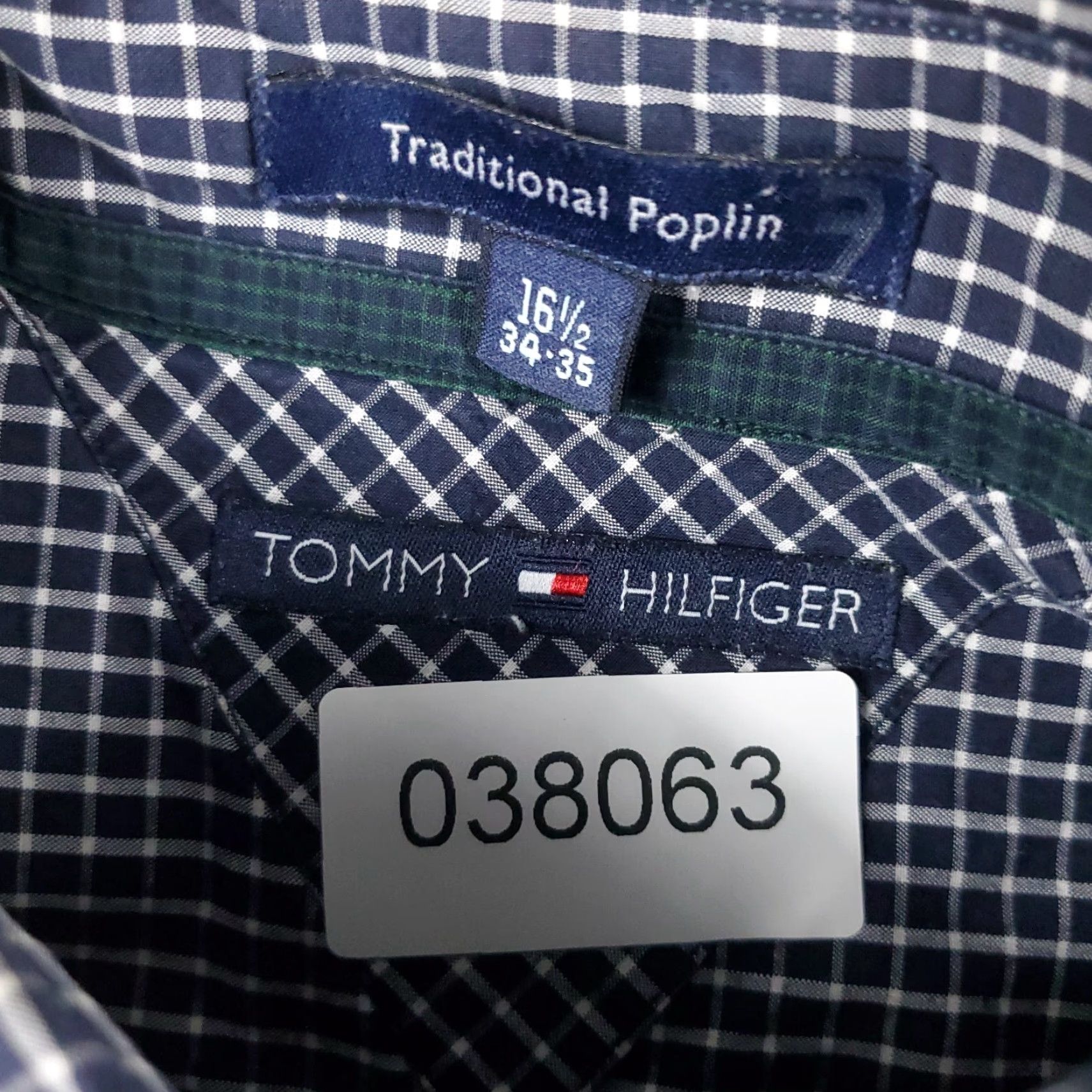 Tommy Hilfiger Tommy Hilfiger Dress Shirt Mens 16.5 Blue Plaid Long Sleeve Button-Down Regular Fit Modern Classic Size 42R - 6 Thumbnail