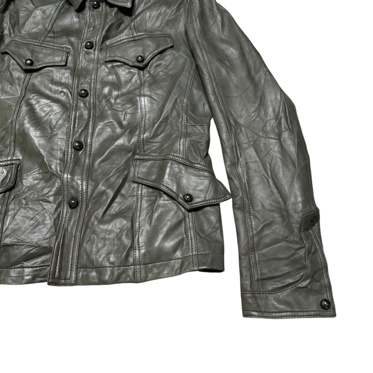 Le Grande Bleu (L.G.B.) Reilabo x Nicole Club Military Leather Jacket Size US M / EU 48-50 / 2 - 7 Thumbnail