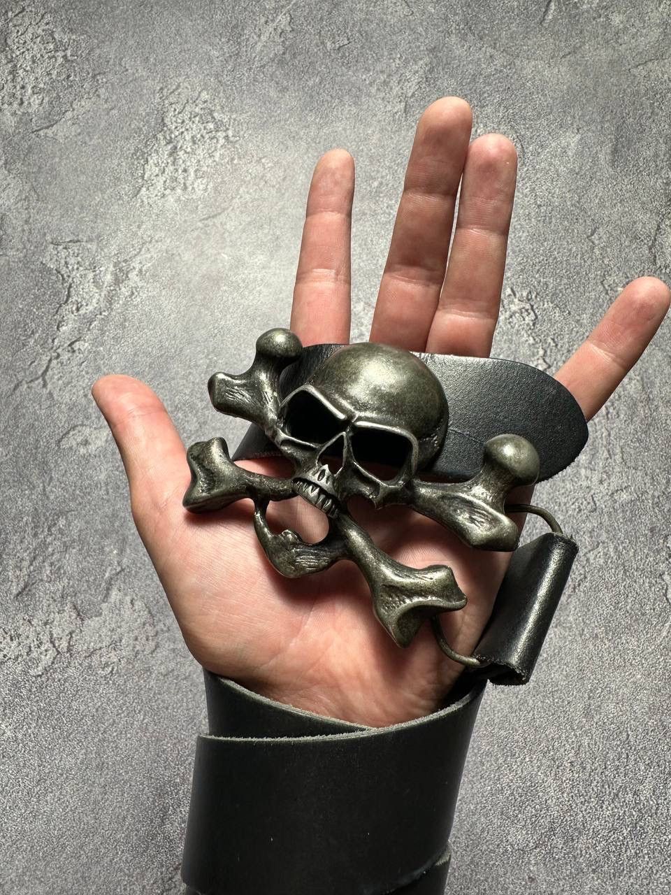 Vintage CRAZY SKULL ☠️ BELT LEATHER Size ONE SIZE - 1 Thumbnail