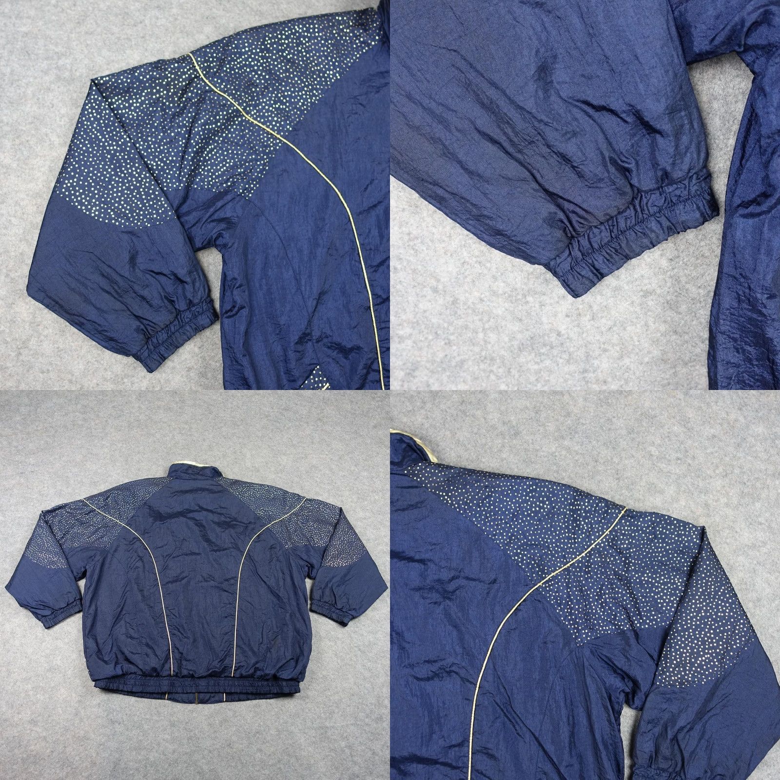 Vintage VINTAGE Active Frontier Windbreaker Jacket Womens L Navy Gold Polka Dot 90s Windbreaker Jacket Womens L Navy Gold Polka Dot 90s Size L / US 10 / IT 46 - 8 Thumbnail