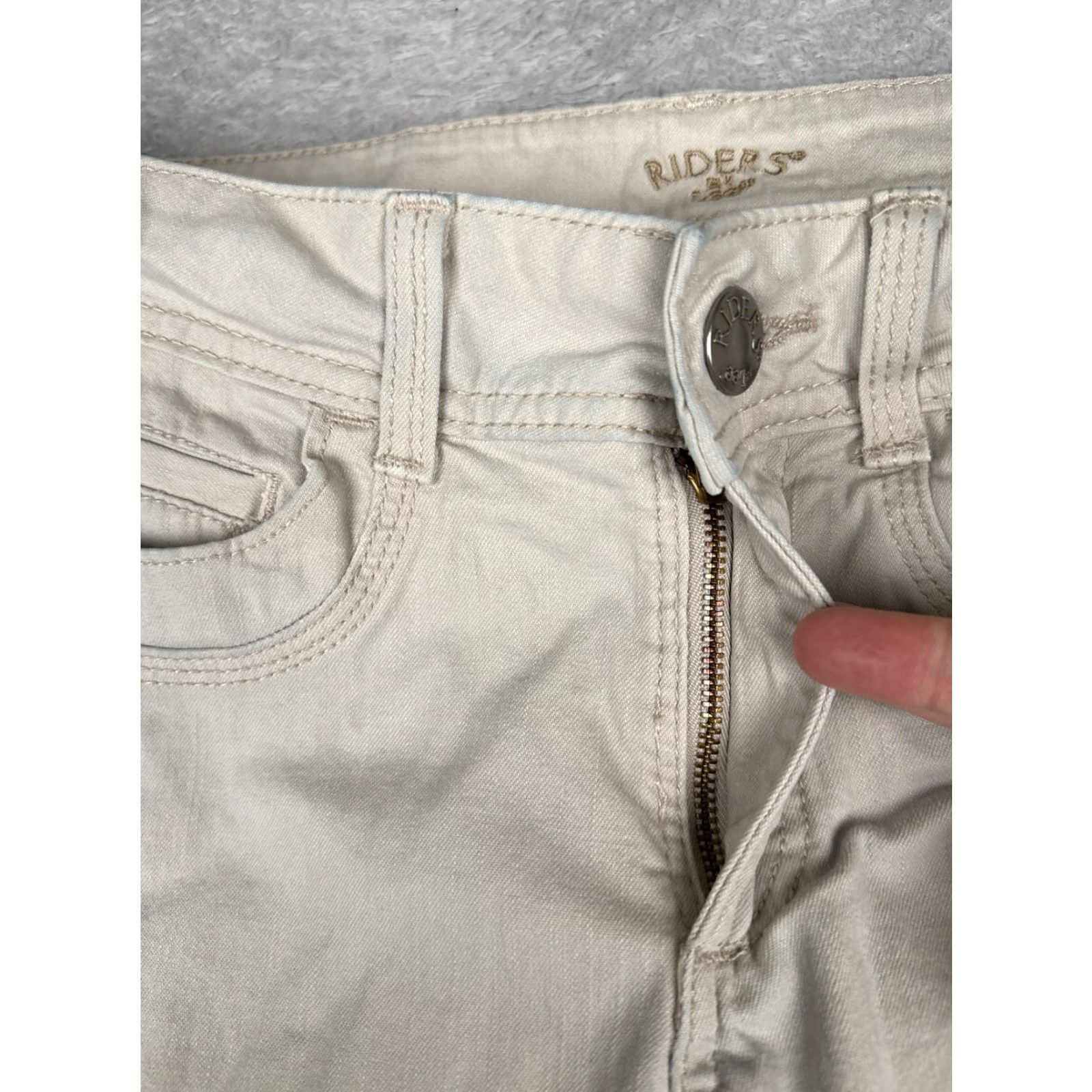 Lee Riders By Lee Jeans Womens 8P Petite Beige Mid Rise Straight Jeans Size 30" / US 8 / IT 44 - 5 Thumbnail