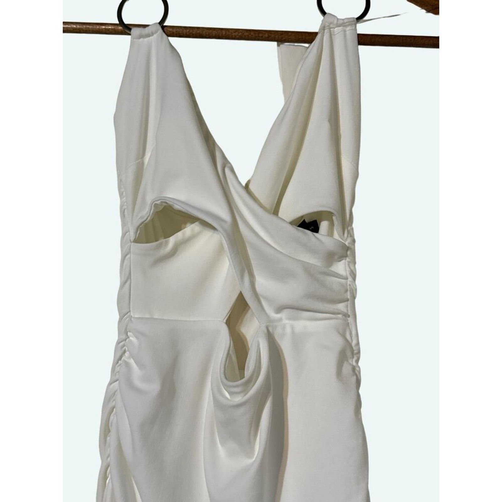 Other Nookie Riley Ring Midi Dress Ivory Lined Ruched Small Size S / US 4 / IT 40 - 8 Thumbnail