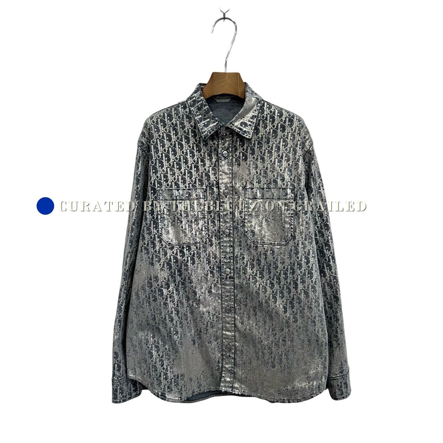 Dior Dior Glitter Monogram Distressed Long-Sleeve Shirt Size S / US 4 / IT 40 - 1 Thumbnail