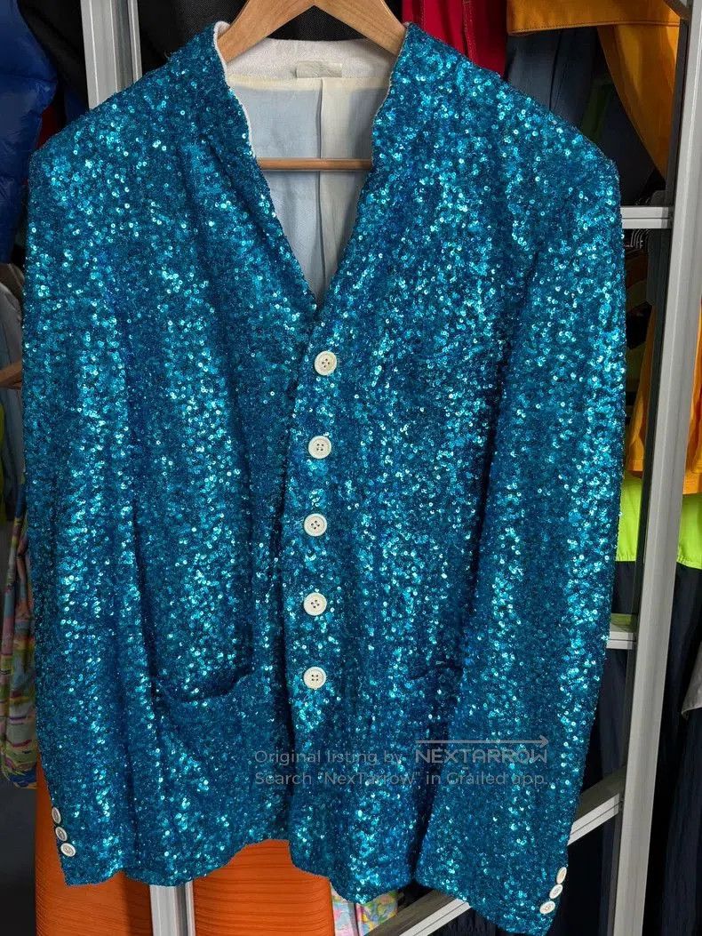 Comme des Garcons COMME DES GARCONS Blue Sequin Blazer. Size US S / EU 44-46 / 1 - 1 Thumbnail