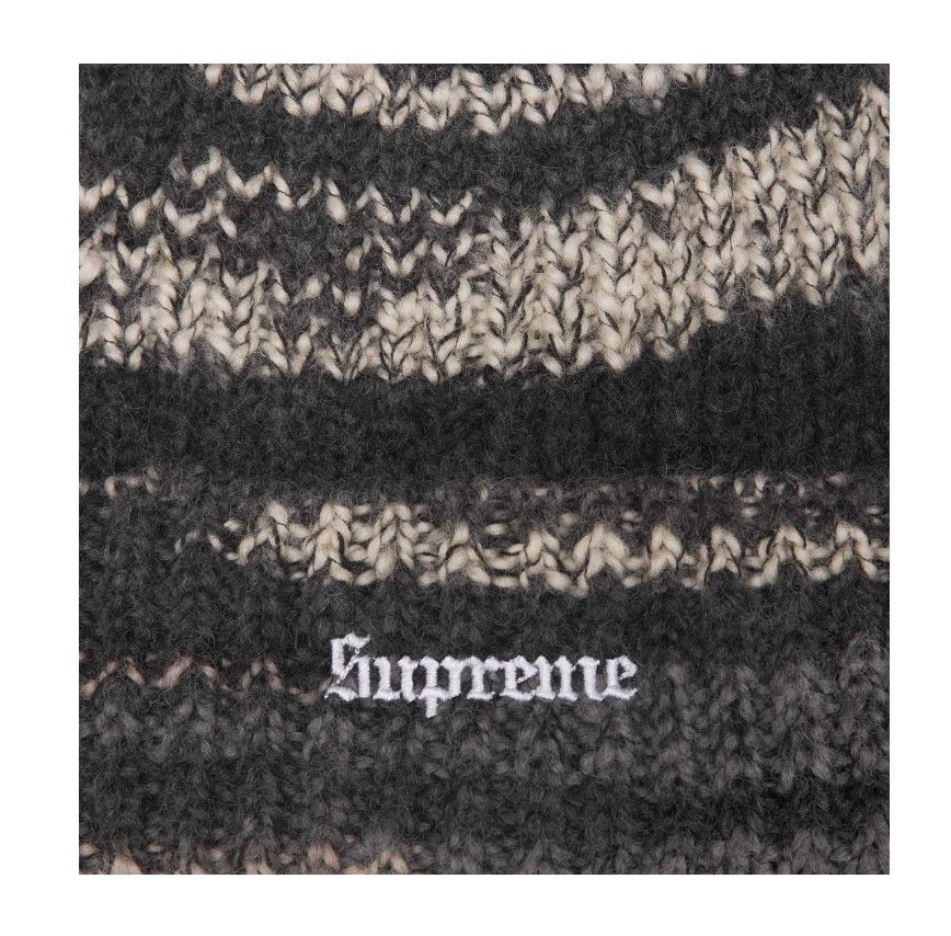 Supreme Space Dye Stripe Beanie in Black (FW24)