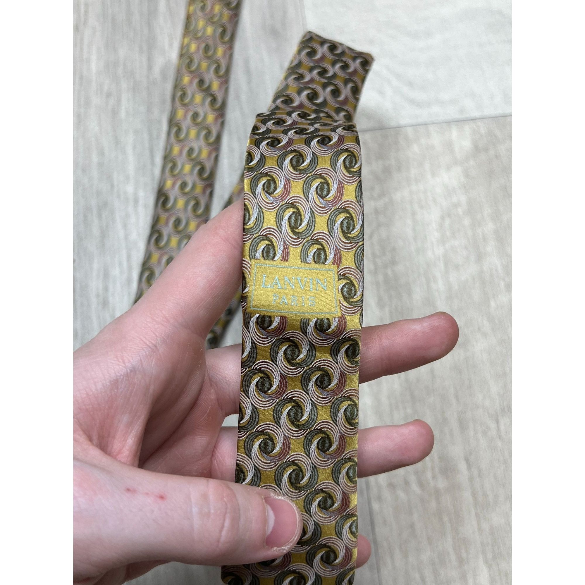 Lanvin Lanvin Geometric Pattern Silk Tie (Y0147) Size ONE SIZE - 6 Thumbnail