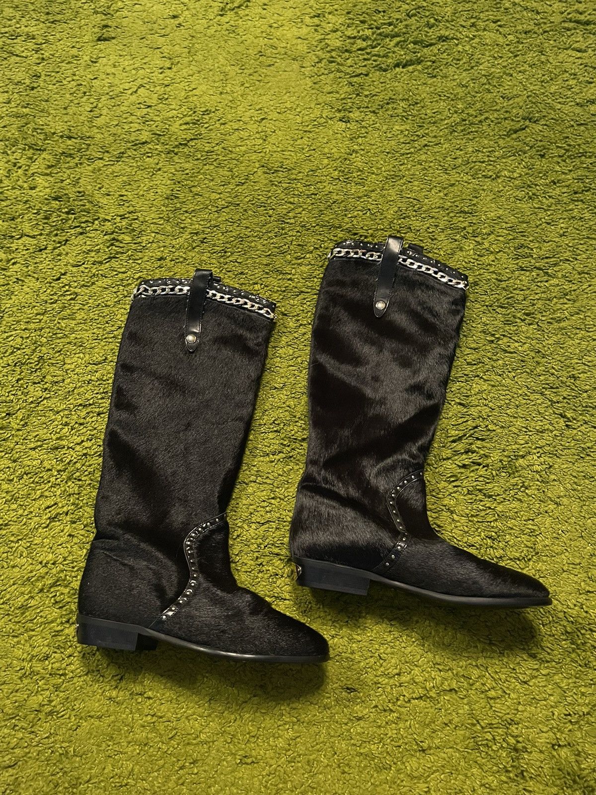 Just Cavalli Just Cavalli western cowboy style real fur high boots vtg Size US 10 / IT 40 - 1 Thumbnail