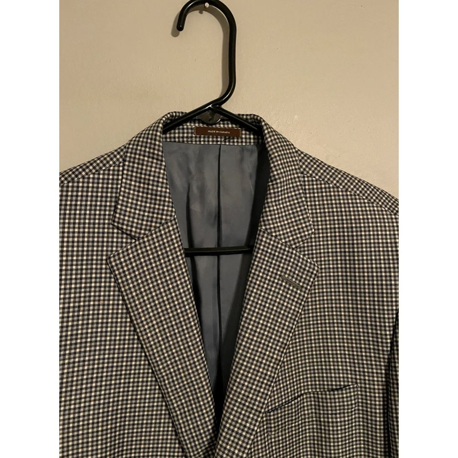 Peter Millar Peter Millar Blazer Jacket Wool Check Multicolor Blue 2-Button - Men's 44T Long Gents Size 44R - 2 Thumbnail