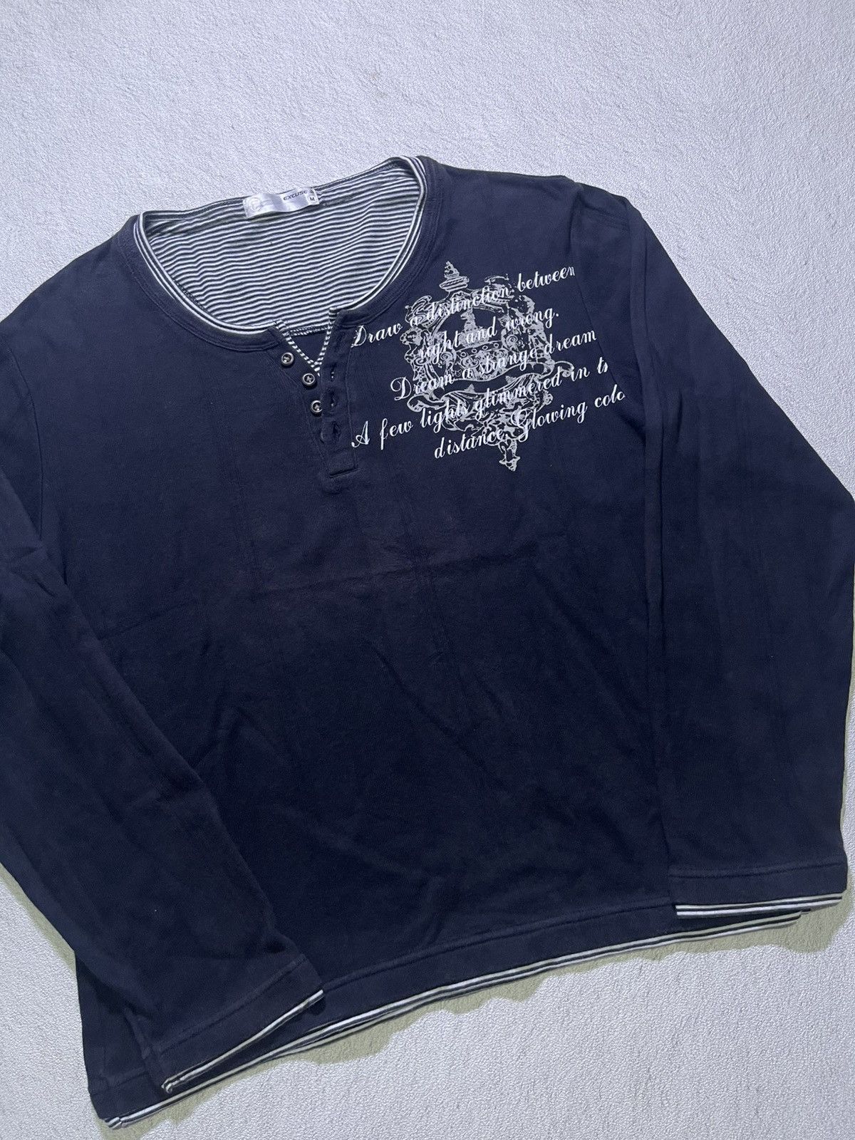 Japanese Brand Y2K EXCUSE long sleeve tshirt Size US M / EU 48-50 / 2 - 2 Thumbnail