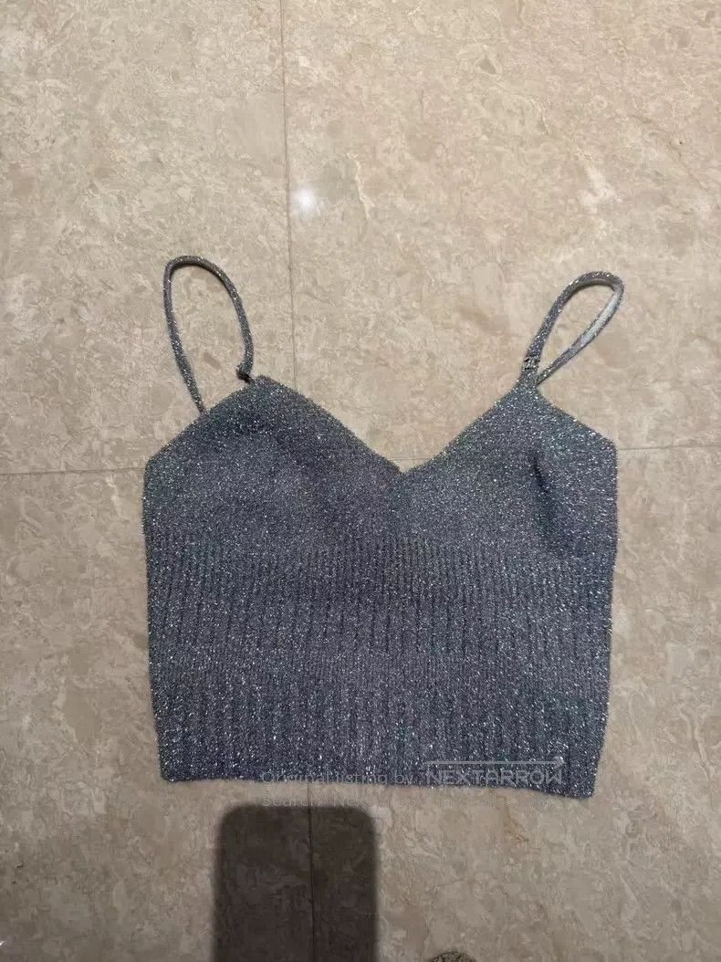 Chanel 22A silver silk suspender