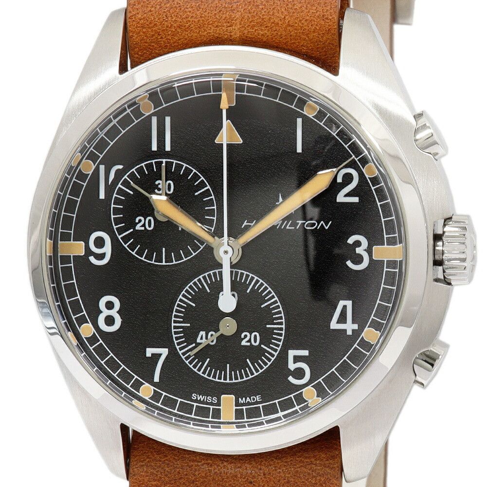 Hamilton Hamilton Black Dial Khaki Aviation Chrono Pilot Pioneer Watch H765220 H76522531 Metal Quartz H765220 H76522531