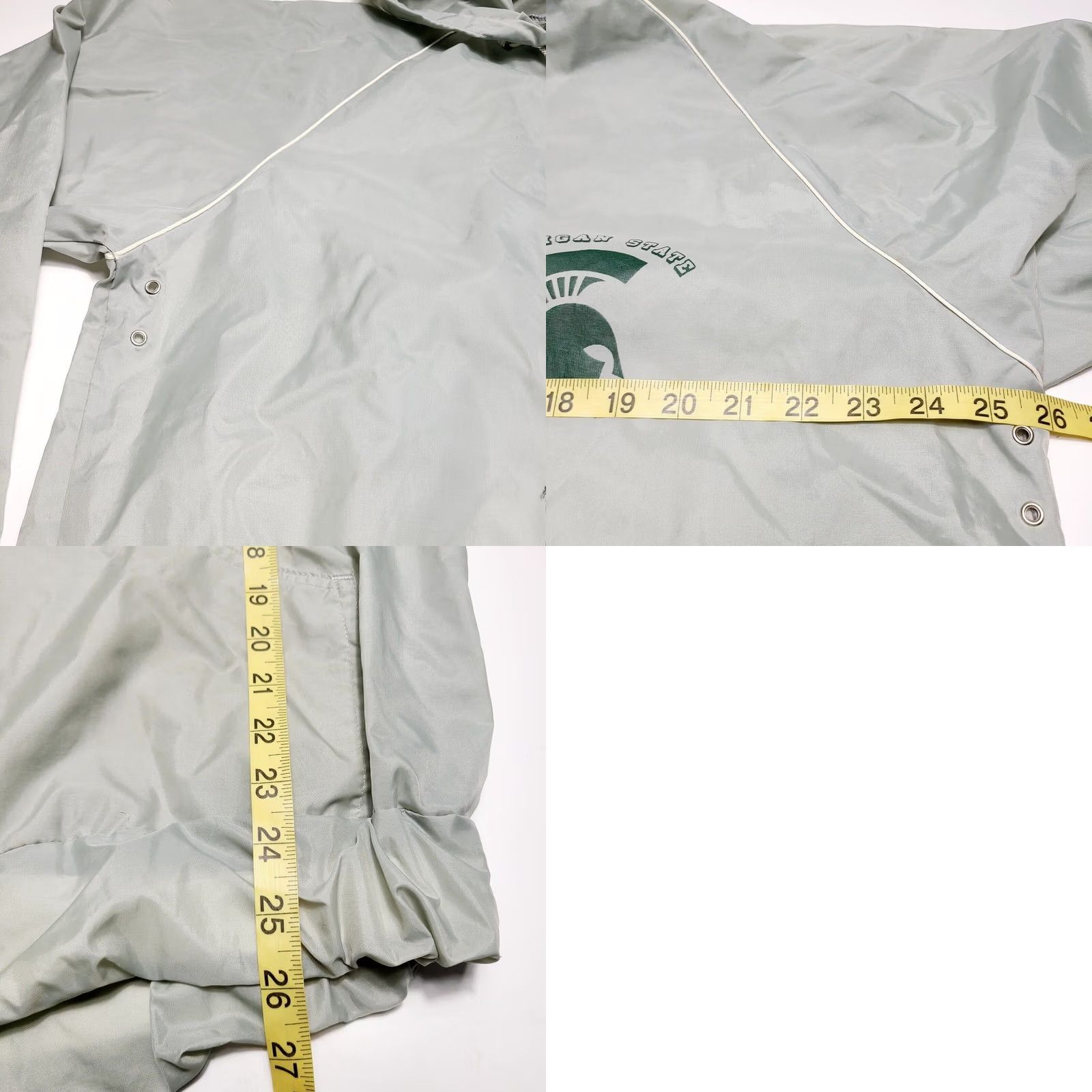 Champion VINTAGE Champion Michigan State Spartans Hooded Windbreaker Jacket Men’s XL Gray 80's USA Logo Lightweight Zip Hooded Bungee Drawstring Size US XL / EU 56 / 4 - 8 Thumbnail