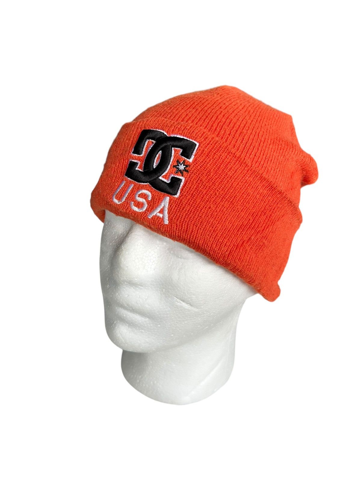 Japanese Brand DC USA Orange Beanie Hats ☠️ Size ONE SIZE - 6 Thumbnail