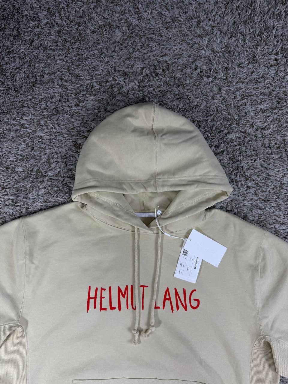 Helmut Lang NWT Helmut Lang Scribble Logo Hoodie 'Stone' Size US L / EU 52-54 / 3 - 3 Thumbnail