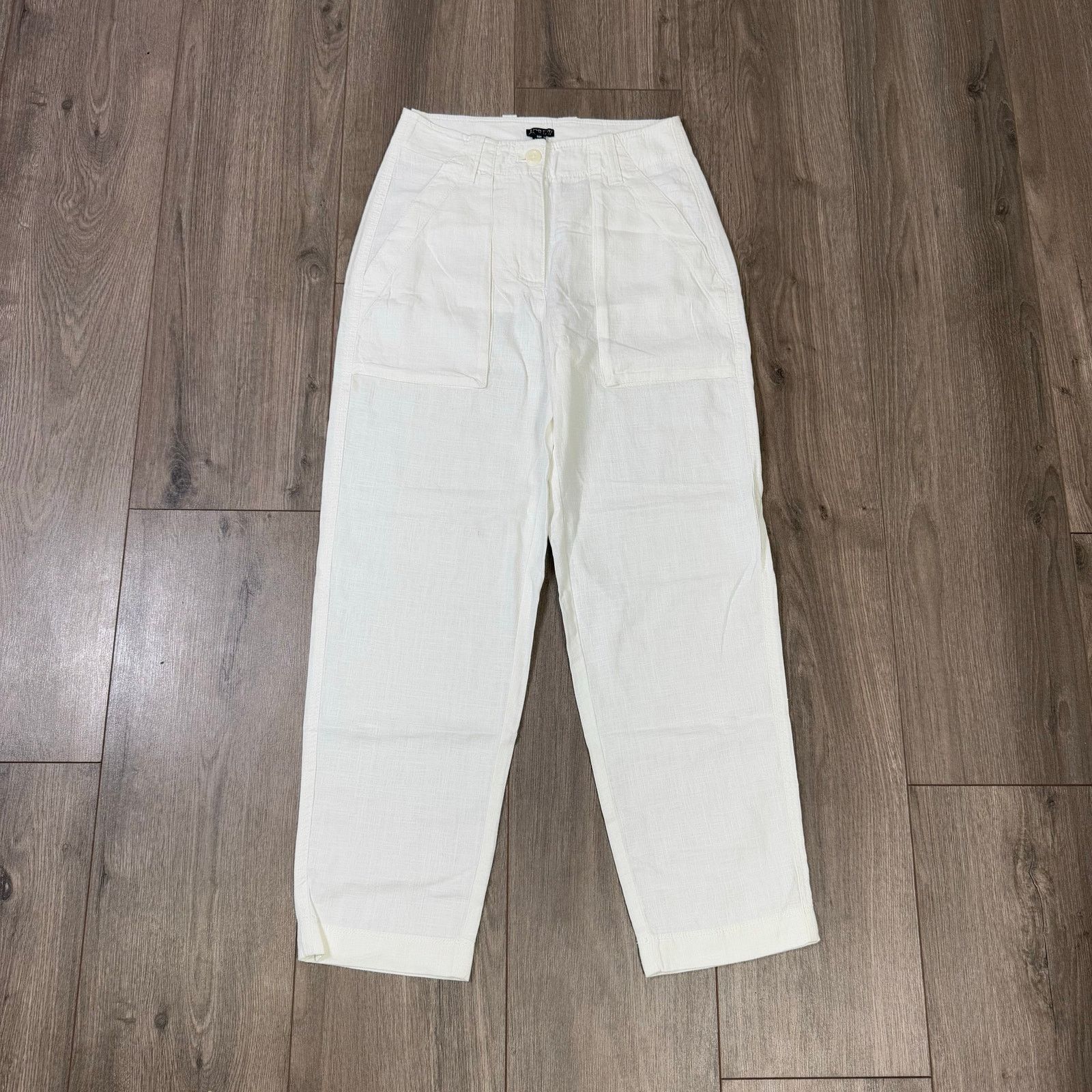 J.Crew J Crew Seaside Cargo Linen Tencel Lyocell Pants US Women 00P Size 24" / US 00 / IT 34 - 1 Thumbnail