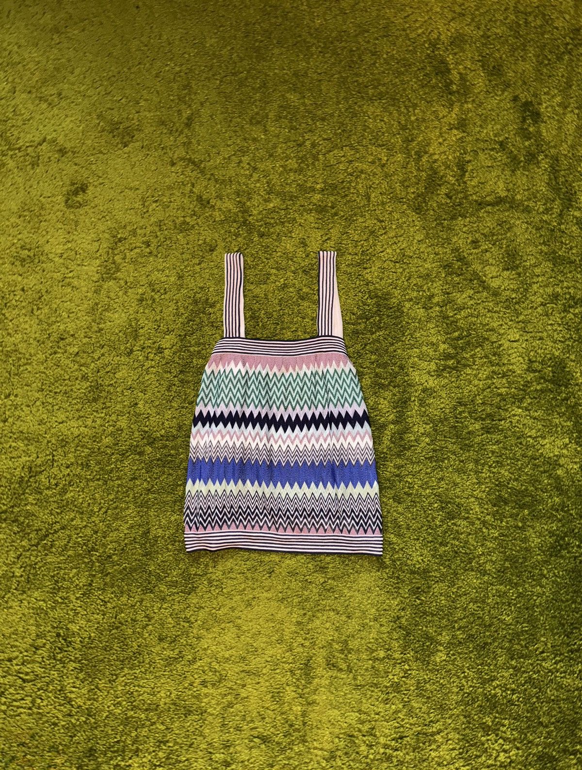 Designer × Missoni × Vintage Missoni 2000s coloured zig zag knit tank top Size L / US 10 / IT 46 - 1 Thumbnail