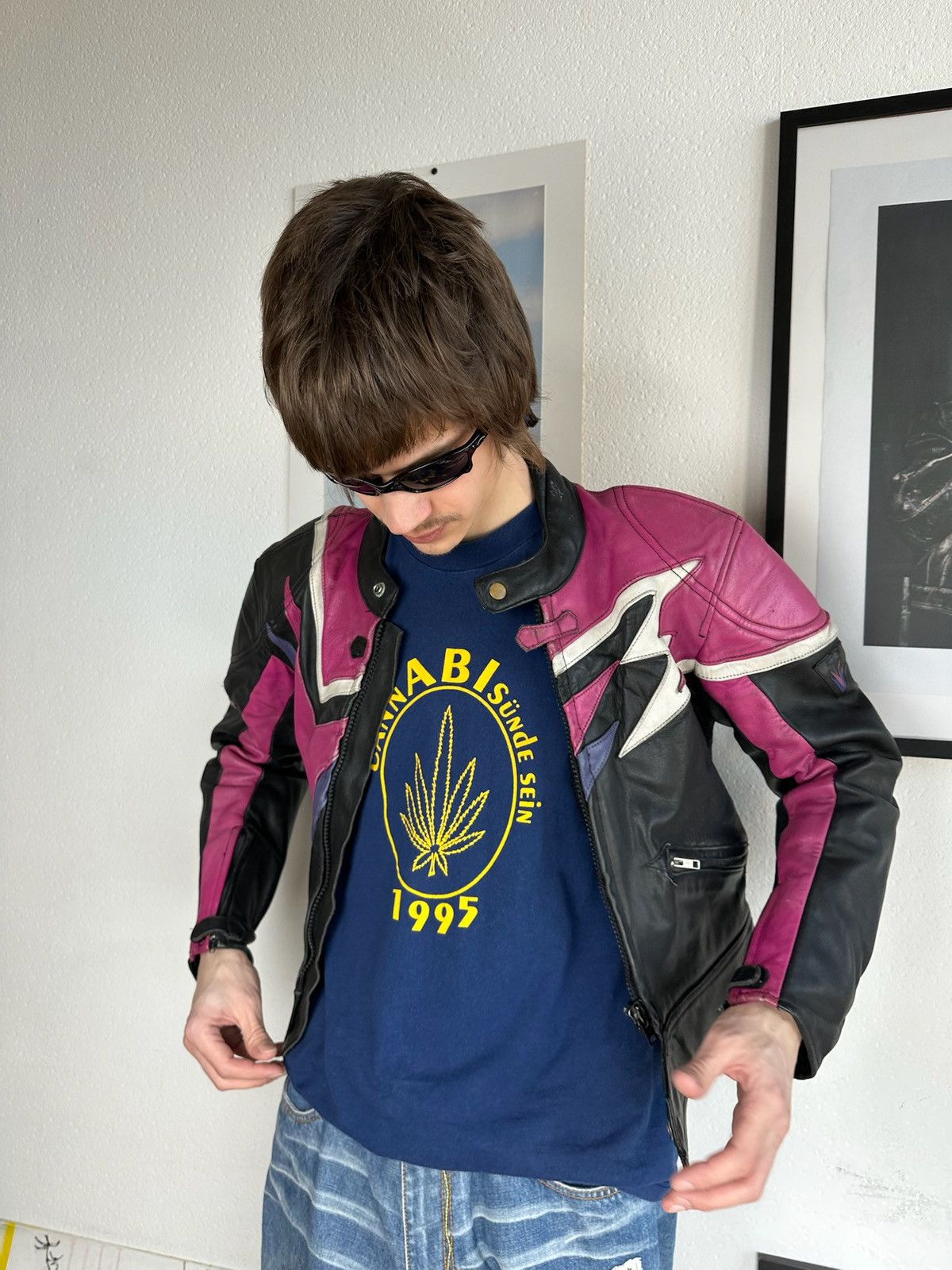 Dainese VINTAGE LEATHER JACKET MOTO RACING NASCAR DAINESE STYLE Size US M / EU 48-50 / 2 - 7 Thumbnail