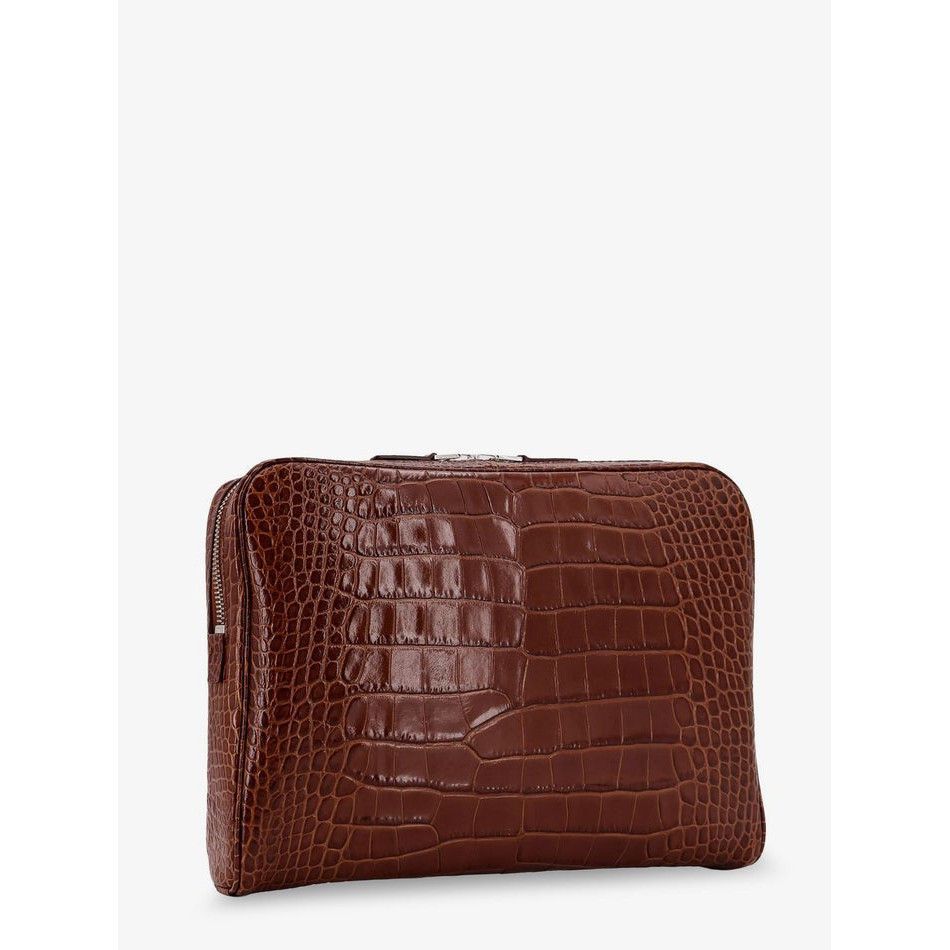 Tom Ford TOM FORD Brown Embossed Leather Clutch Bag New & Authentic Size ONE SIZE - 3 Thumbnail