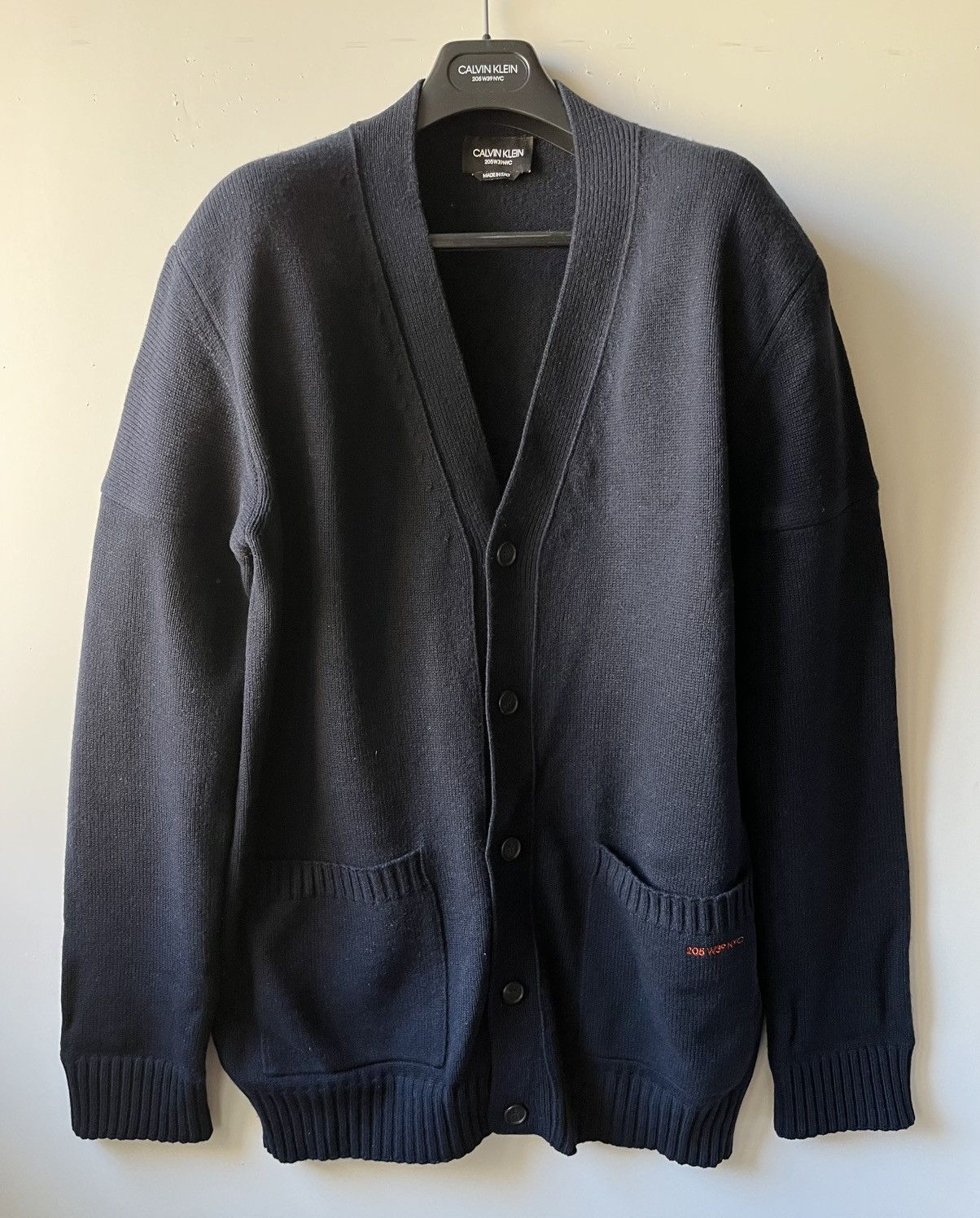 Calvin Klein 205W39NYC Calvin Klein by Raf Simons navy wool cashmere cardigan Size US S / EU 44-46 / 1 - 1 Thumbnail