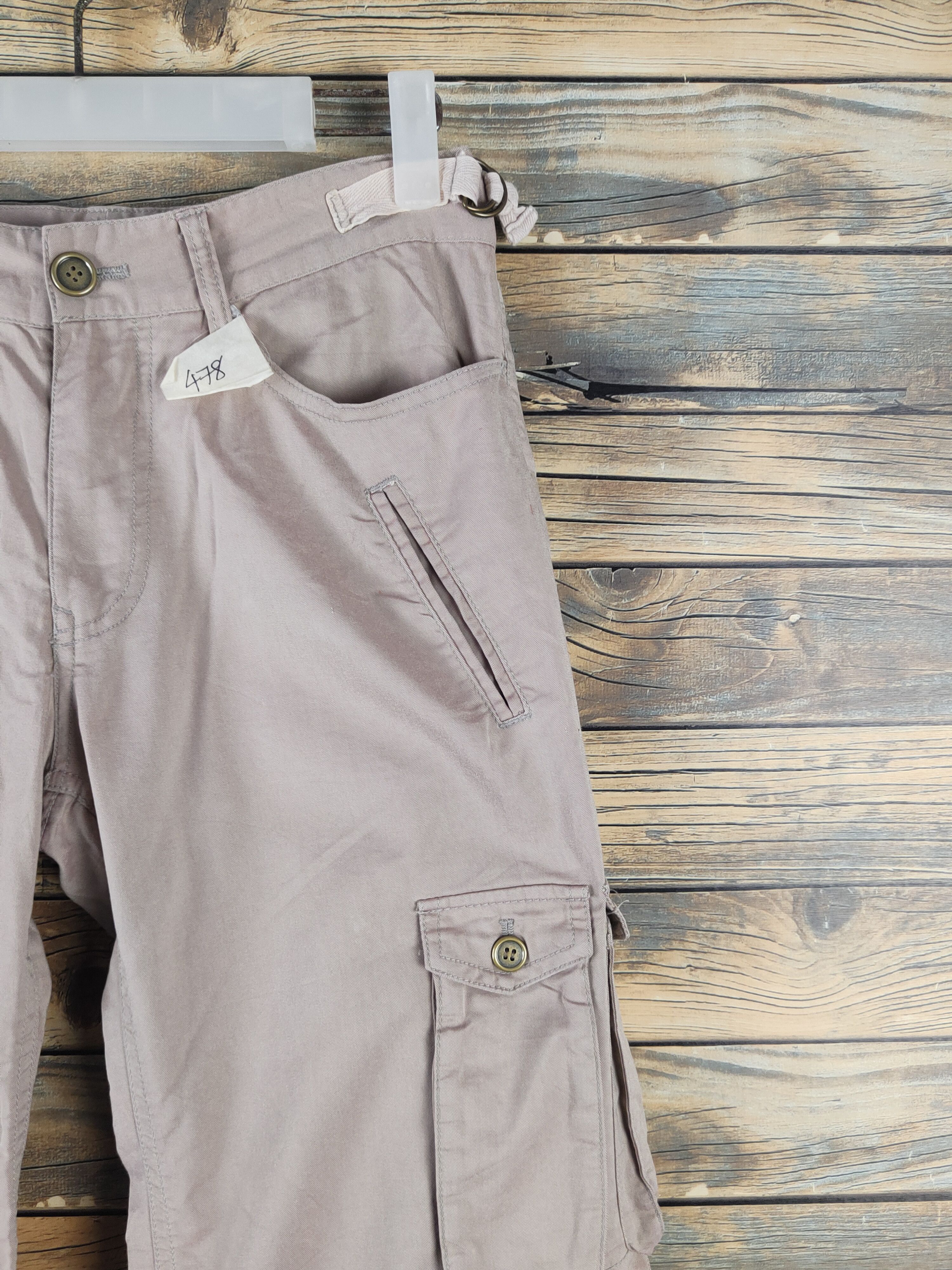 Japanese Brand DL Miss Alice Beige Multipocket Tactical Cargo Pants #478 Size 27" / US 4 / IT 40 - 5 Thumbnail