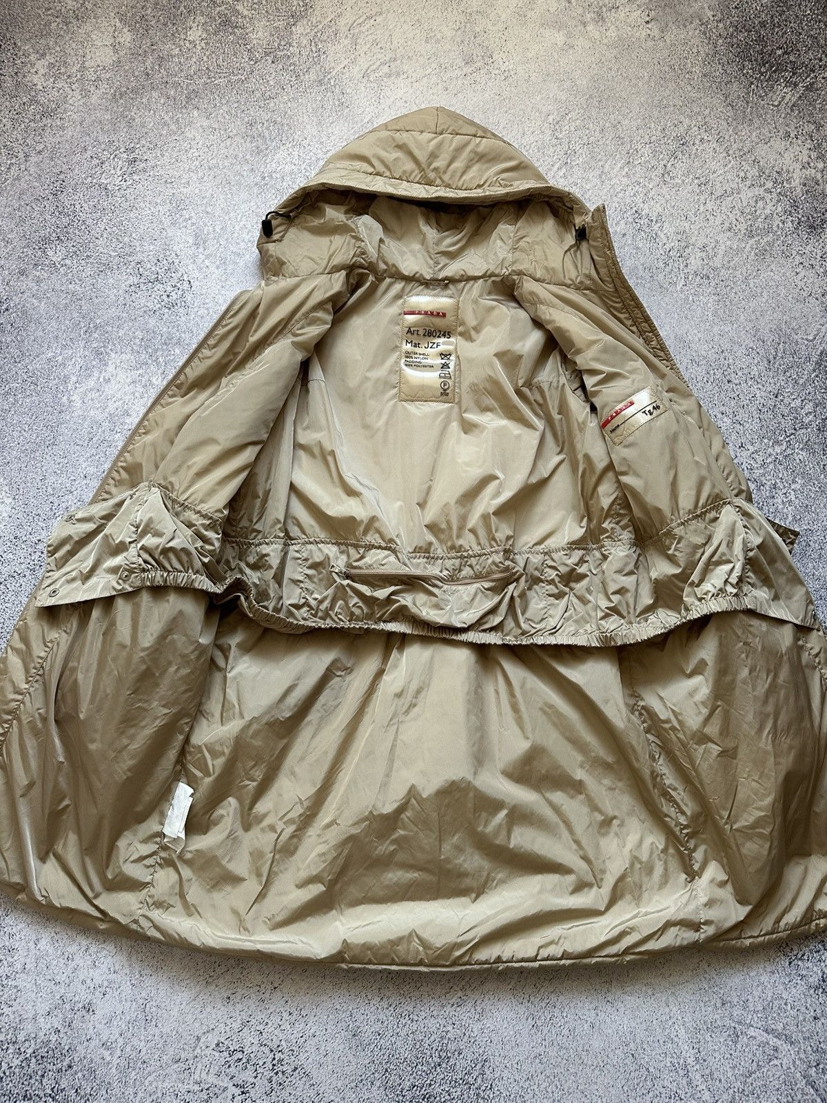 Prada Vintage Prada F/W 99 Nylon Parka Ski Jacket Beige Archive Size L / US 10 / IT 46 - 4 Thumbnail