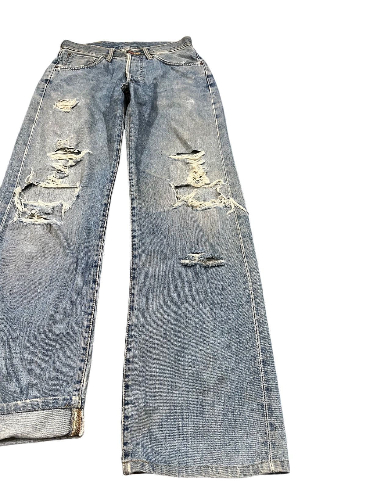Edwin Vintage Edwin 505X Selvedge Distressed Denim Size US 29 - 3 Thumbnail