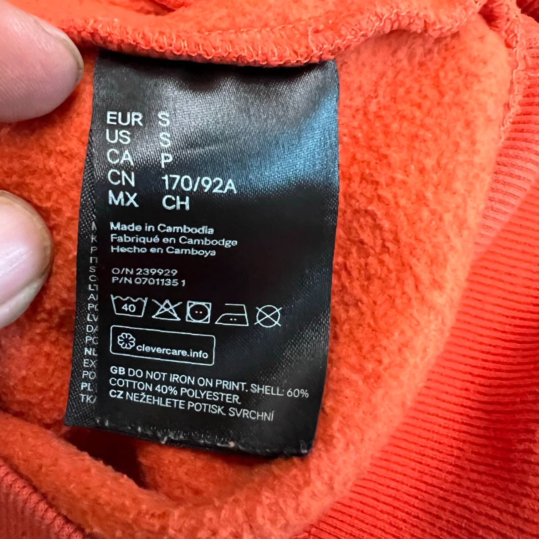 H&M H & M Earth #1 Sweatshirt Mens Size S Orange Size US S / EU 44-46 / 1 - 6 Thumbnail