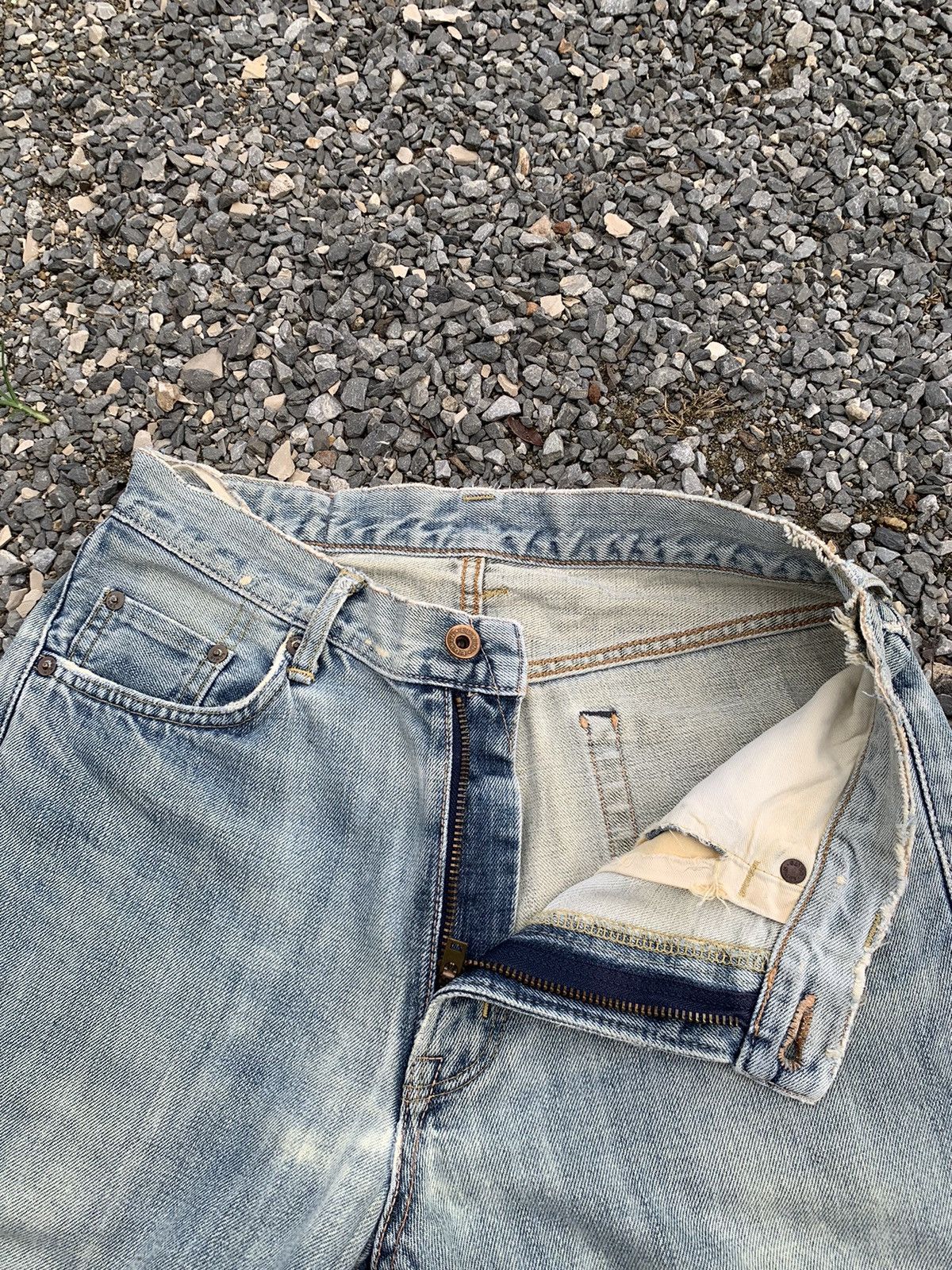 Kapital VINTAGE EDWIN 505 SELVEDGE FADED & RUSTY DISTRESSED DENIM Size US 28 / EU 44 - 15 Thumbnail