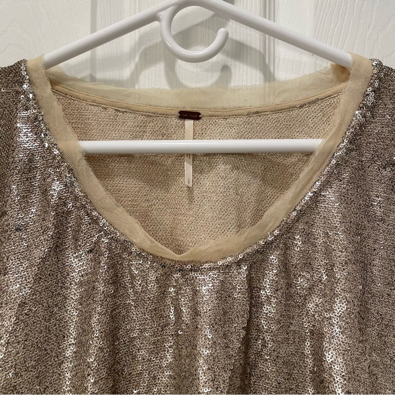 Free People Free People Champagne Dreams Sequin Top Size S / US 4 / IT 40 - 3 Thumbnail
