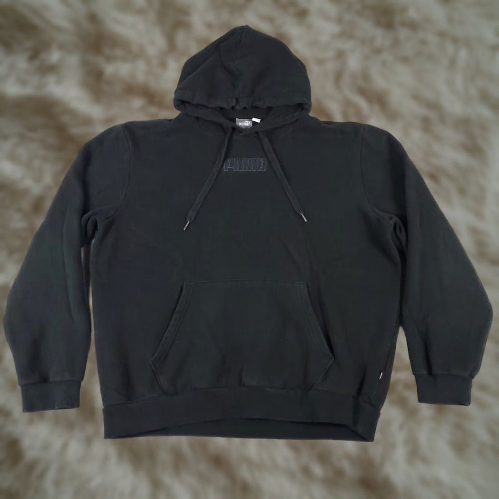 Puma PUMA Hoodie Mens Large Black Casual Pullover Fleece Sweatshirt Size US L / EU 52-54 / 3 - 1 Thumbnail