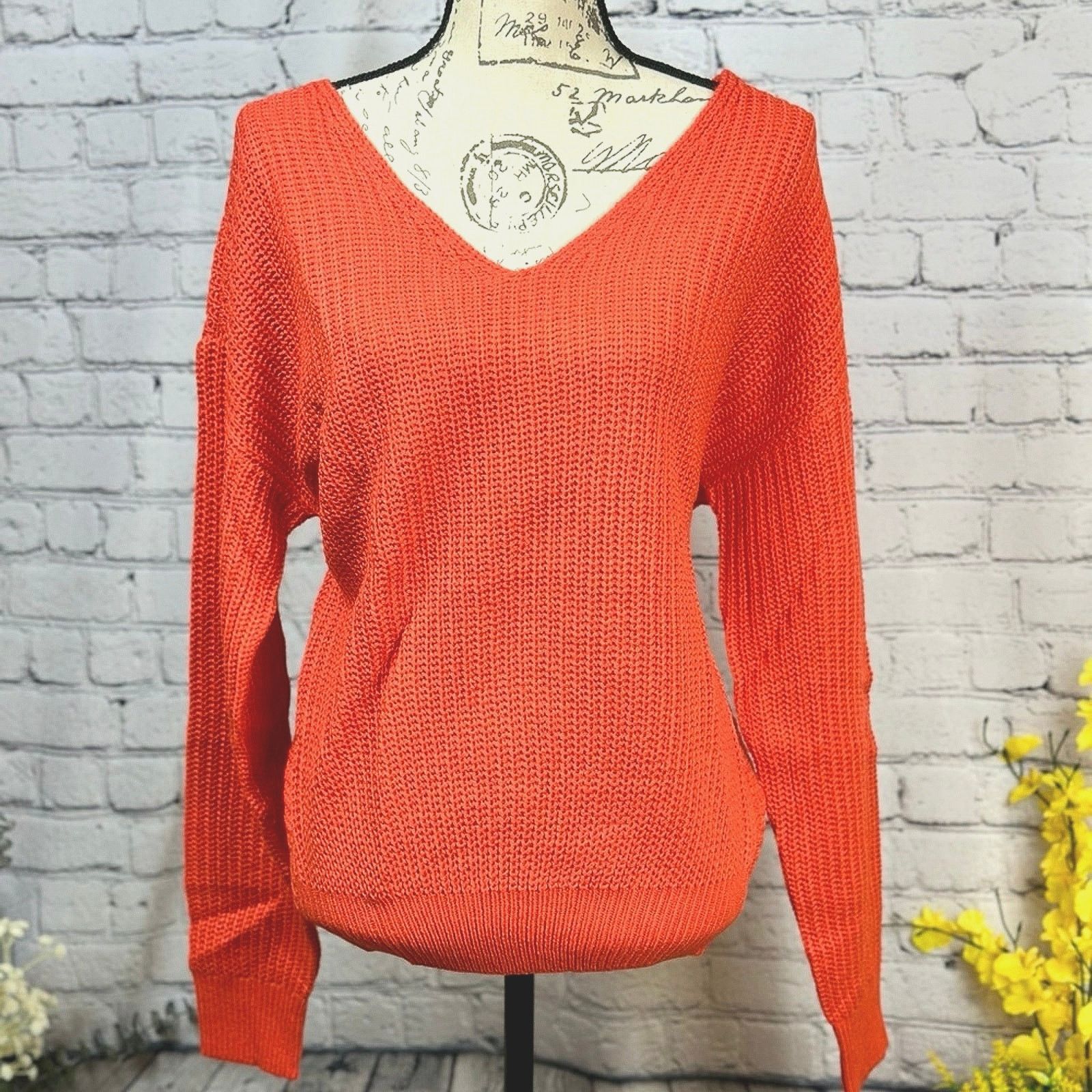 Other Reversible Twisted Knit Long Sleeve Fall Sweater Orange M Size M / US 6-8 / IT 42-44 - 3 Thumbnail
