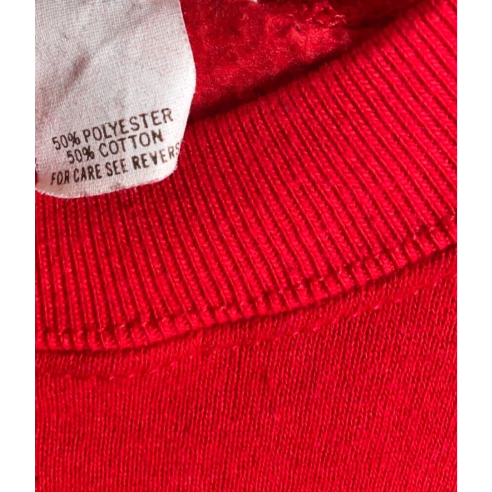 Vintage VTG 90s Sweatshirt Crewneck Adult M Red Raglan Sleeves 50/50 Cotton Polyester USA Vintage Mens Size US M / EU 48-50 / 2 - 5 Thumbnail