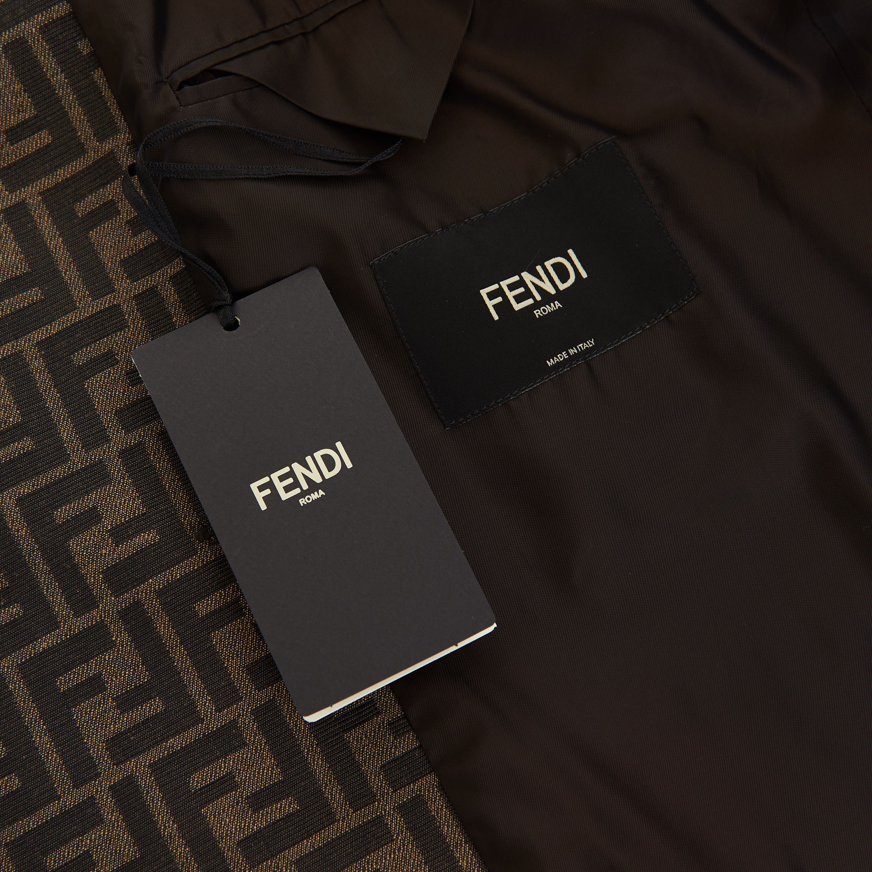 Fendi Double Breasted Trench Coat In Brown FF Jacquard Fabric Size US M / EU 48-50 / 2 - 11 Thumbnail