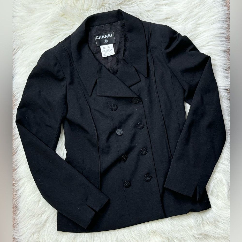 Chanel Chanel Single Breasted Jacket Black 01P 191228 Spring 2001 Size XS / US 0-2 / IT 36-38 - 2 Thumbnail