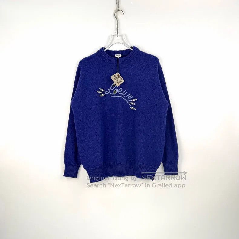 Loewe Loewe Navy blue gem logo wool sweater Size S / US 4 / IT 40 - 3 Thumbnail