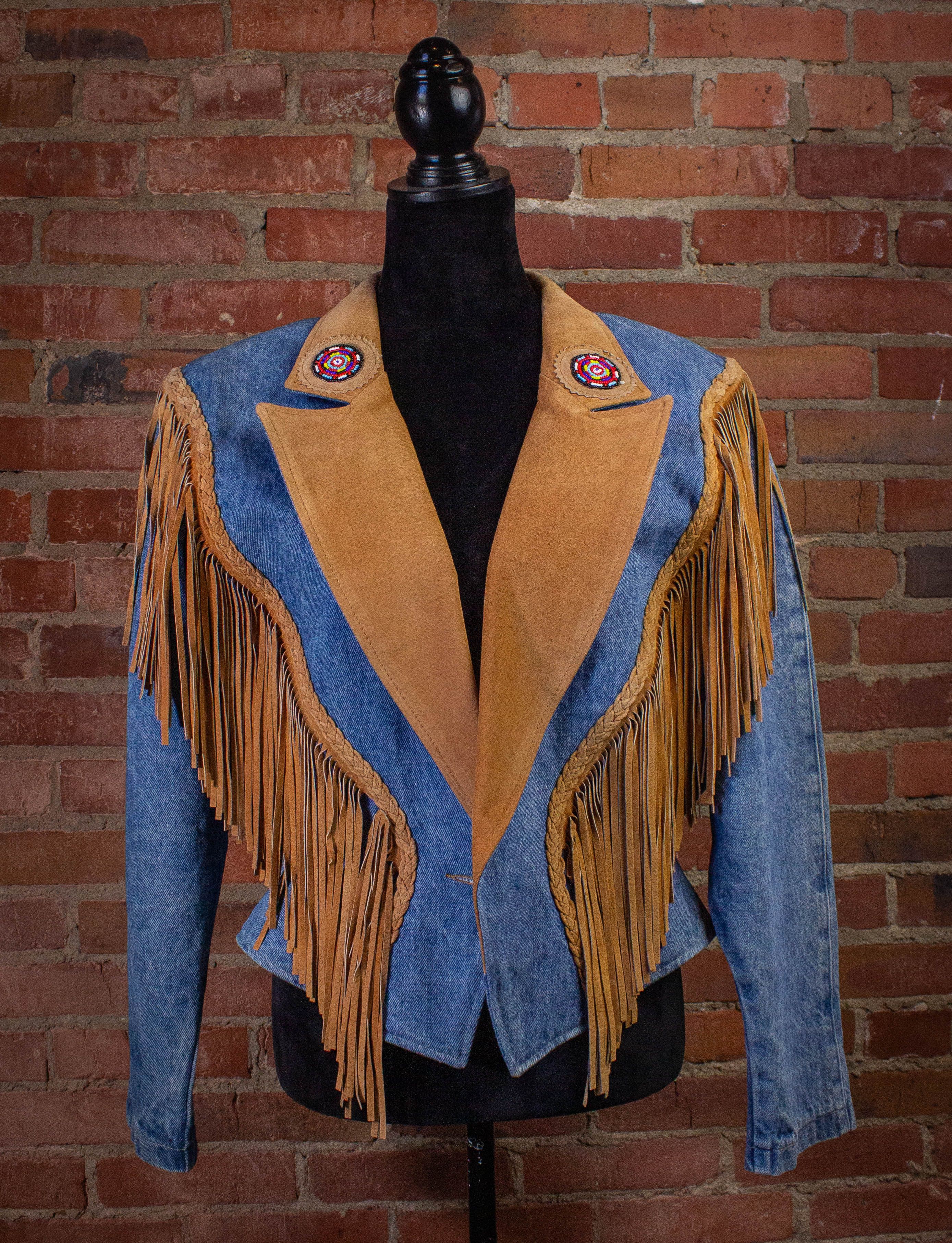 Vintage Vintage Frontier Denim and Fringe Cropped Jacket 90s | Grailed