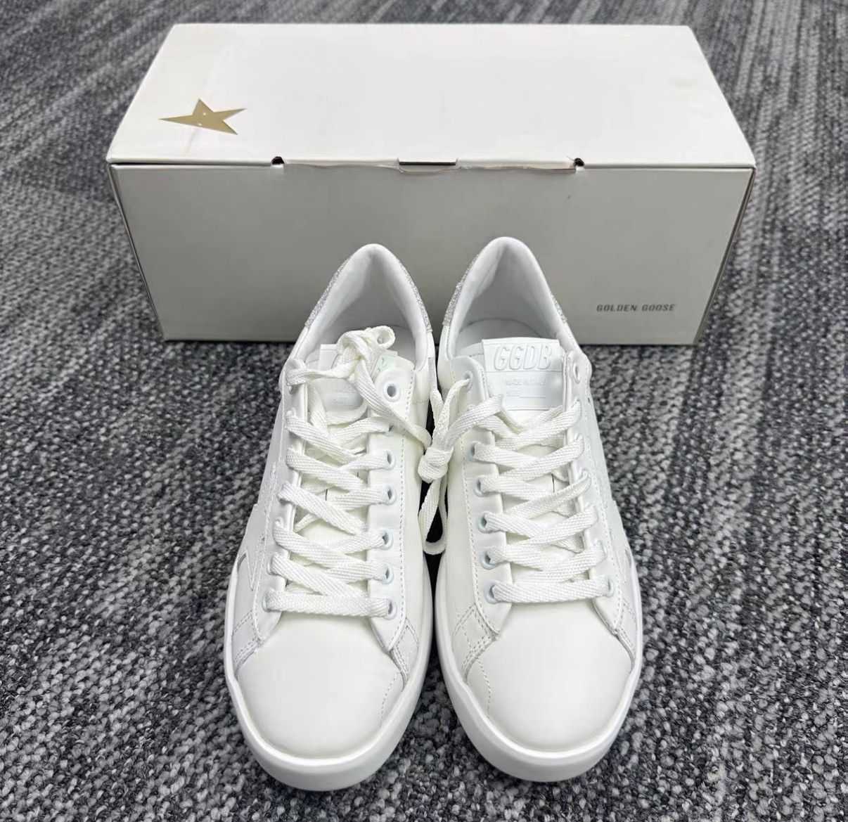 Golden Goose Golden Goose Purestar Leather Low-Top Sneakers J42 Size US 5 / IT 35 - 2 Thumbnail