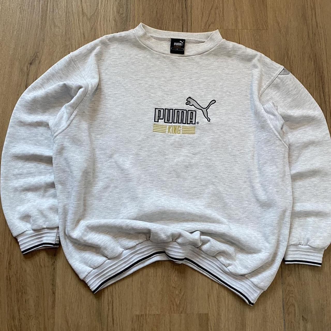 Puma Grey Puma King Vintage 90s Retro crewneck Size US L / EU 52-54 / 3 - 1 Thumbnail