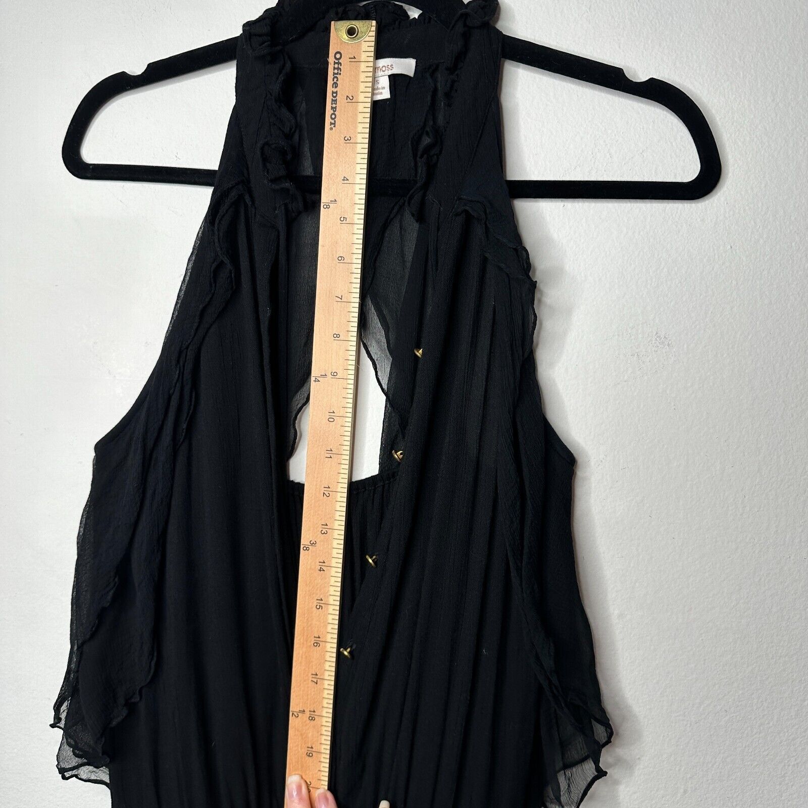 REVOLVE Ella Moss Black Piana Romper Tie Ruffle Trim Back Cut Out S Size 27" / US 4 / IT 40 - 16 Thumbnail