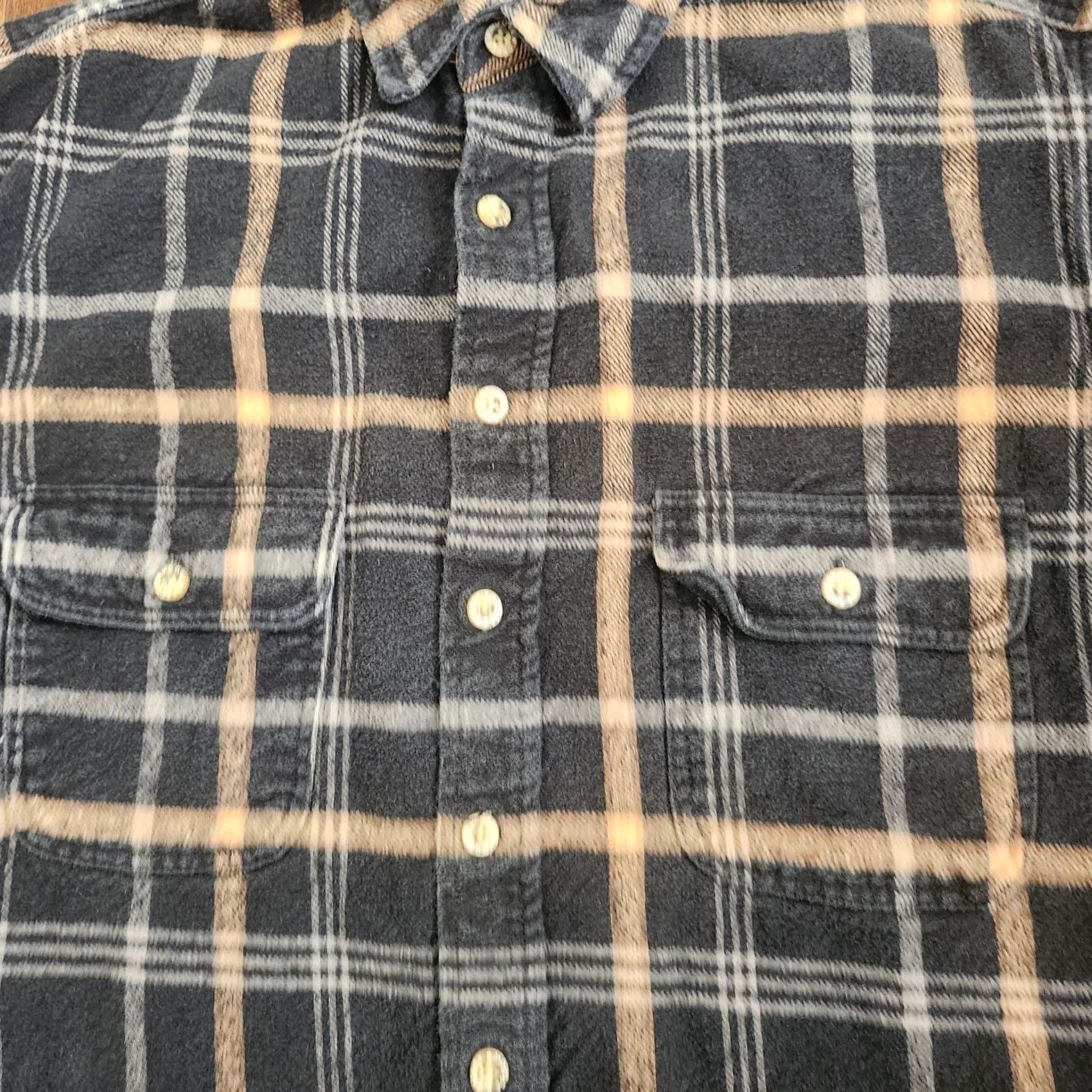 Vintage Moose Creek Flannel Shirt Mens Large Black Tan Plaid Button-Up Long Sleeve Collared Casual Workwear Travel Winter Fall Spring Regular Cotton Size US L / EU 52-54 / 3 - 7 Thumbnail