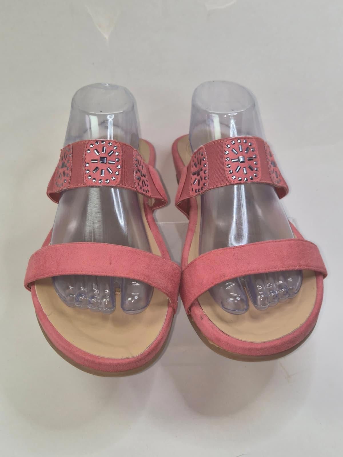 Other Catherines Sandals Women's Sz10 Wide Suede Rhinestone Boho Size US 10 / IT 40 - 1 Thumbnail