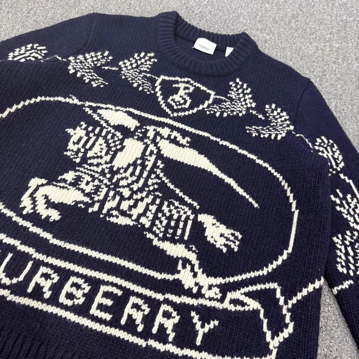 Burberry Burberry Navy Horseferry logo knit sweater S 99 New Size S / US 4 / IT 40 - 3 Thumbnail