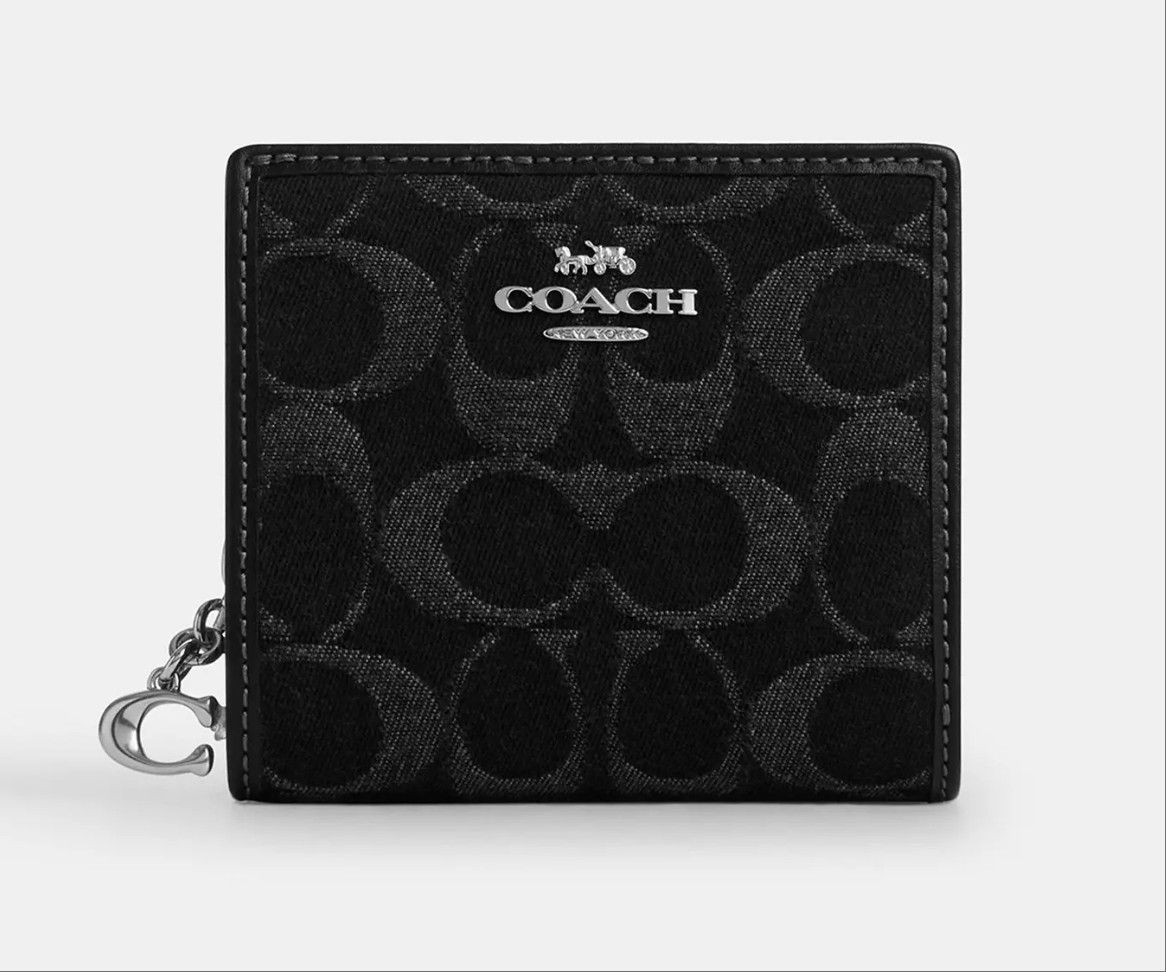 Coach Snap Wallet In Signature Denim CDF22 Size ONE SIZE - 7 Thumbnail