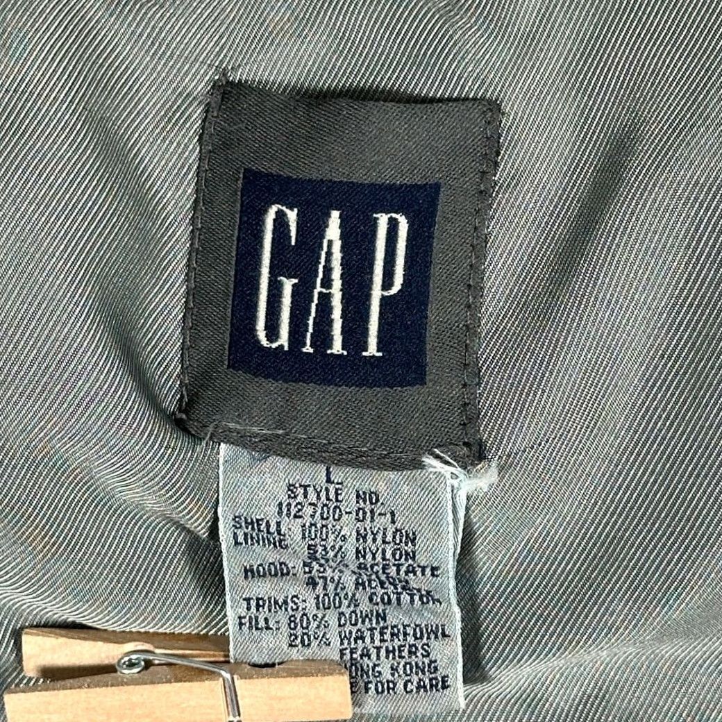 Gap VINTAGE Gap Vest Adult LARGE Green Gray Down Puffer Quilted Hooded Outdoor 90s Mens Size US L / EU 52-54 / 3 - 7 Thumbnail
